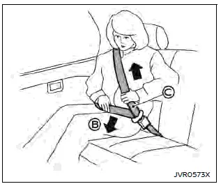 Nissan Ariya. Cinturón de seguridad de tipo de tres puntos con retractor