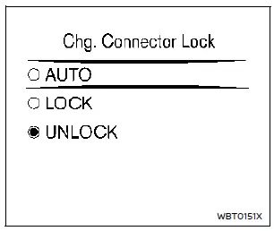 Nissan Ariya. Bloqueo del conector de carga