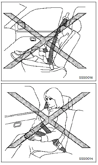 Nissan Ariya. Precauciones en el uso de los cinturones de seguridad