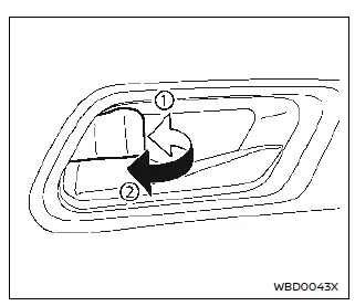 Nissan Ariya. Bloqueo con el mando de bloqueo interior