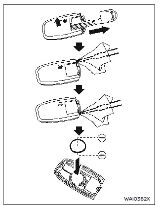 Nissan Ariya. Reemplazo de la pila de la llave inteligente