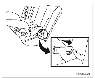 Nissan Ariya. Instalación de dispositivo de seguridad para niños orientado hacia atrás utilizando LATCH